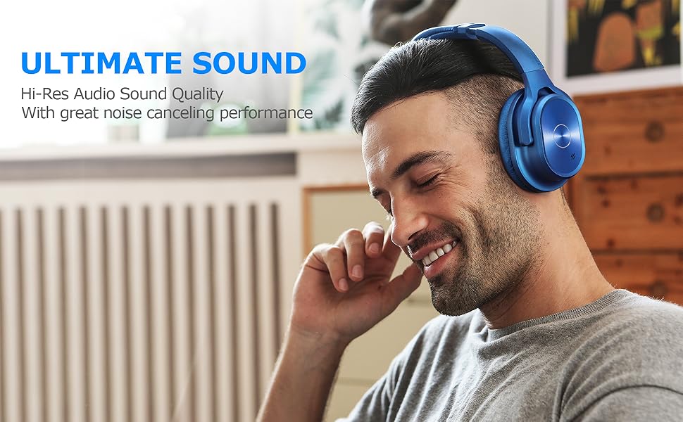 zihnic ANC 919 Blue Bluetooth headphone