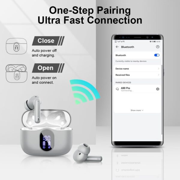 Bluetooth 5.4 Bass Stereo Noise Cancelling In-Ear Headphones - Image 26