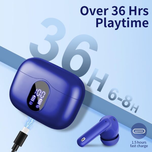 Bluetooth 5.4 Bass Stereo Noise Cancelling In-Ear Headphones - Image 14