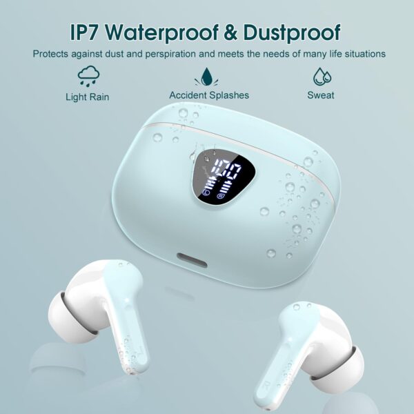 IP7 Waterproof Wireless Bluetooth Earphones with ENC Noise Cancelling Microphone - Image 6