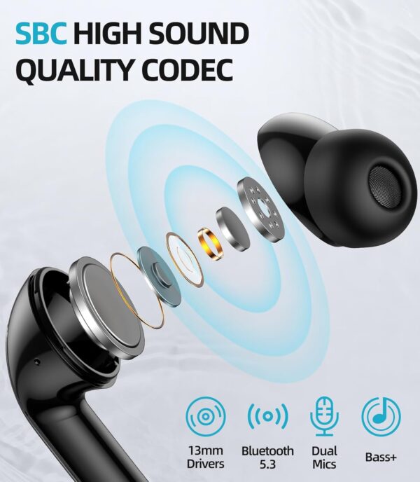 Bluetooth 5.3 Waterproof Wireless Earphones with LED Display Charging Case - Image 13