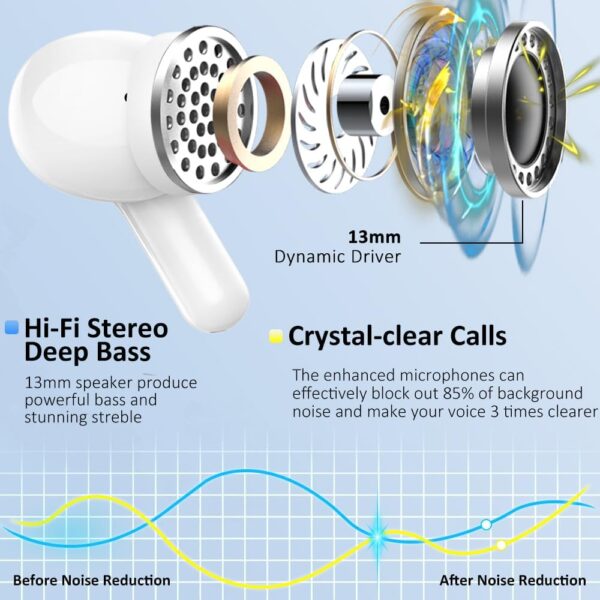 5.3 New 40H Bass Stereo Noise Cancelling Wireless Bluetooth Headphones - Image 4