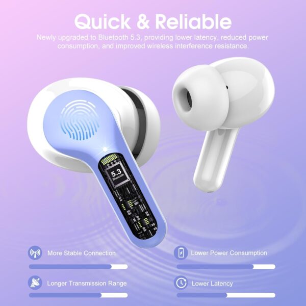 IP7 Waterproof Wireless Bluetooth Earphones with ENC Noise Cancelling Microphone - Image 9