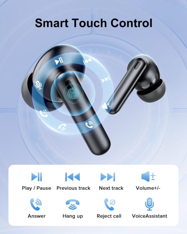 HiFi Stereo Call Noise Cancelling, IPX7 Waterproof Stereo In-Ear Headphones with LED Display - Image 35