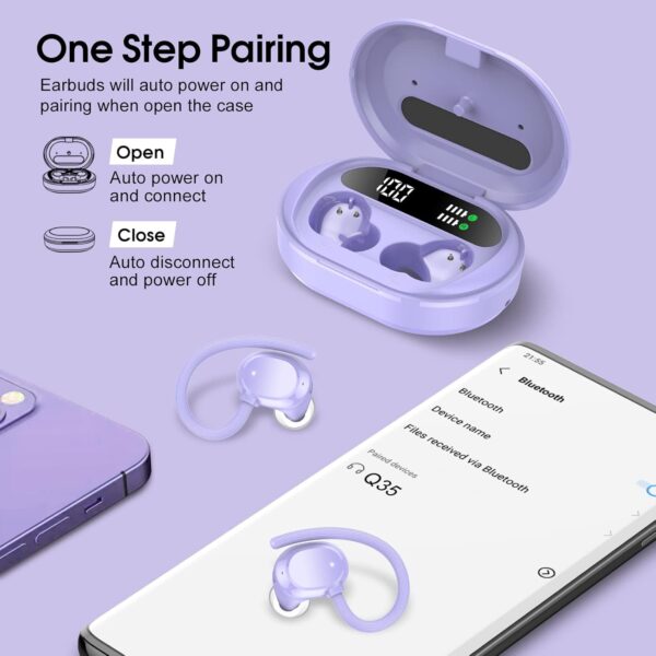 HiFi Stereo Bluetooth 5.3 In-ear Running Headphones with Earhook - Image 12