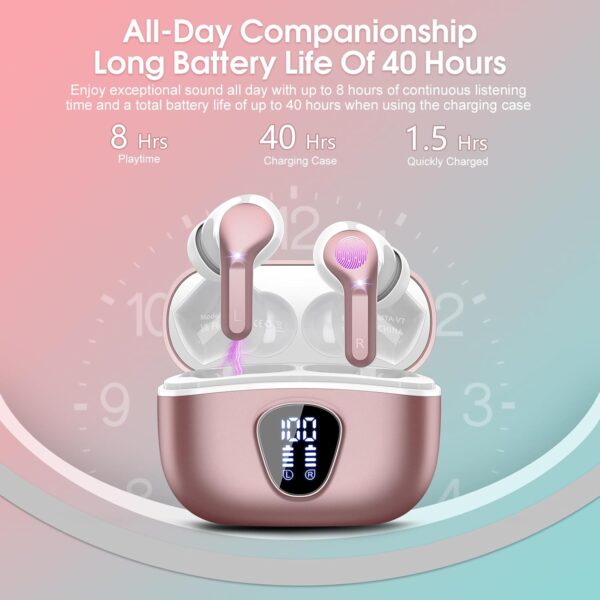 IP7 Waterproof Wireless Bluetooth Earphones with ENC Noise Cancelling Microphone - Image 38