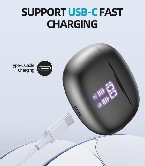 Bluetooth 5.3 Waterproof Wireless Earphones with LED Display Charging Case - Image 17