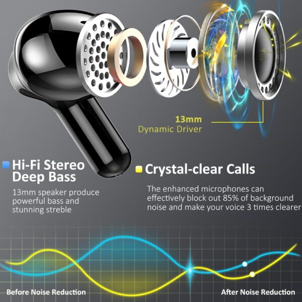 5.3 New 40H Bass Stereo Noise Cancelling Wireless Bluetooth Headphones - Image 34