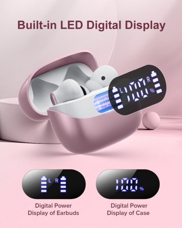 HiFi Stereo Call Noise Cancelling, IPX7 Waterproof Stereo In-Ear Headphones with LED Display - Image 39