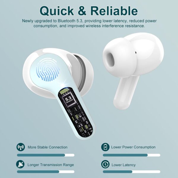 IP7 Waterproof Wireless Bluetooth Earphones with ENC Noise Cancelling Microphone - Image 2