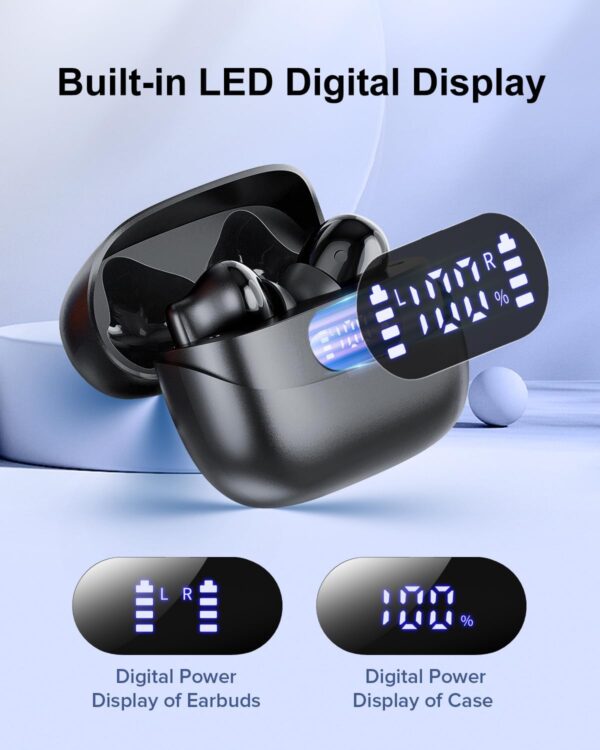 HiFi Stereo Call Noise Cancelling, IPX7 Waterproof Stereo In-Ear Headphones with LED Display - Image 32