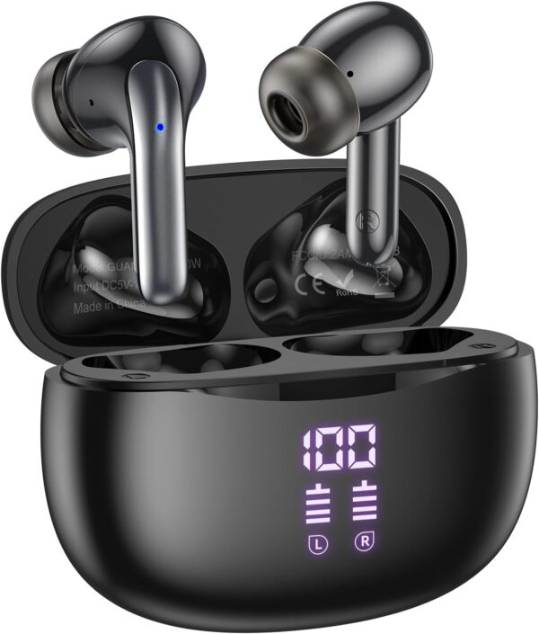 Bluetooth 5.3 Waterproof Wireless Earphones with LED Display Charging Case - Image 21