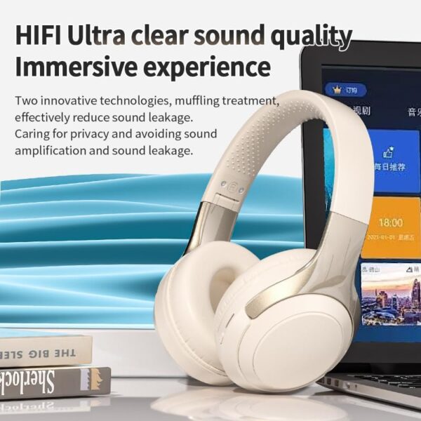 HiFi Stereo Bluetooth Wireless Over-Ear Headphones with Mic - Image 5