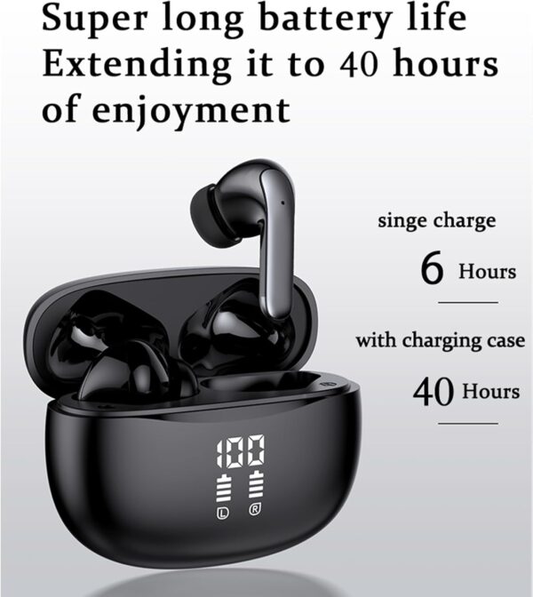 Bluetooth 5.3 Waterproof Wireless Earphones with LED Display Charging Case - Image 2