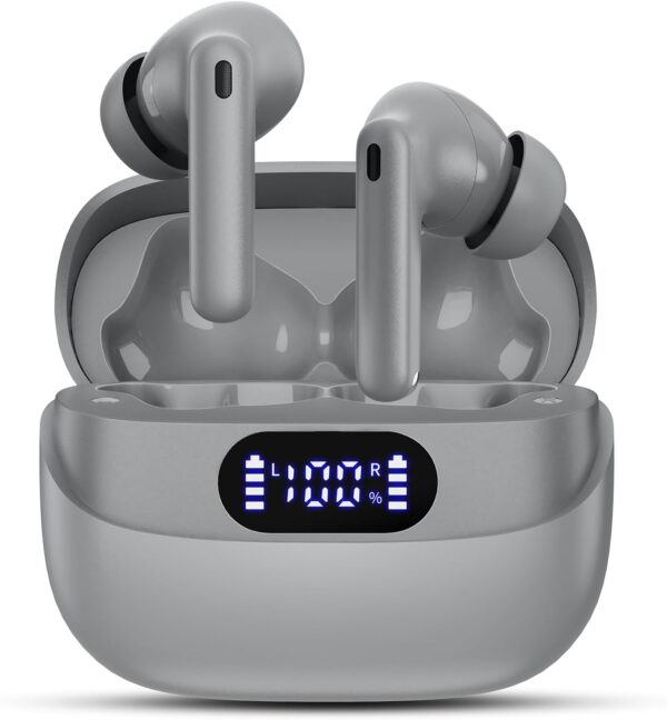 HiFi Stereo Call Noise Cancelling, IPX7 Waterproof Stereo In-Ear Headphones with LED Display - Image 8