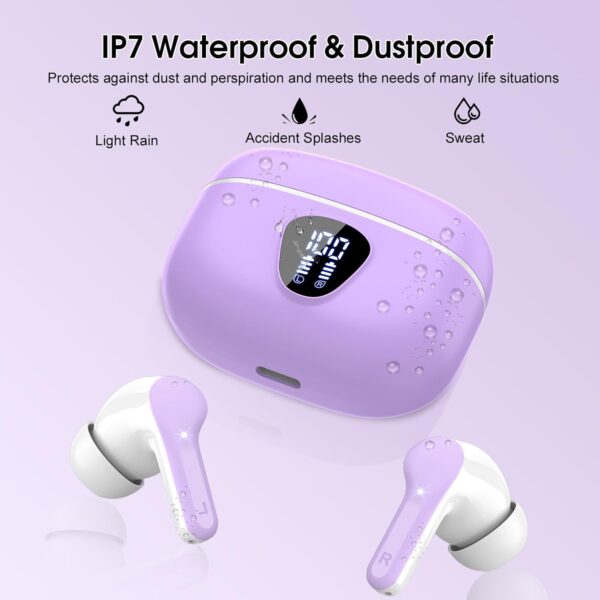 IP7 Waterproof Wireless Bluetooth Earphones with ENC Noise Cancelling Microphone - Image 34