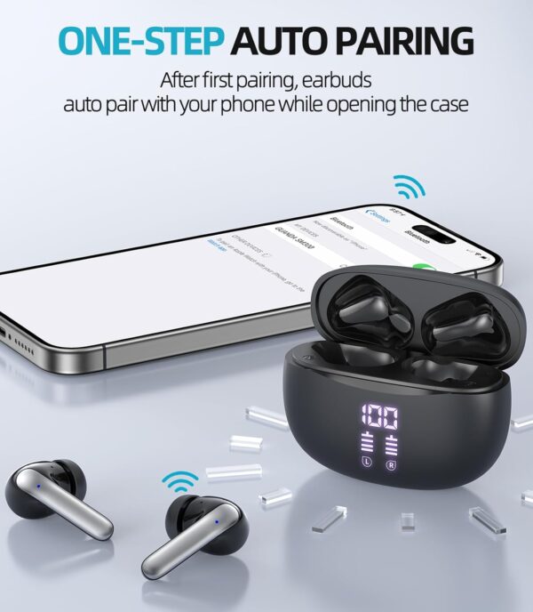 Bluetooth 5.3 Waterproof Wireless Earphones with LED Display Charging Case - Image 16