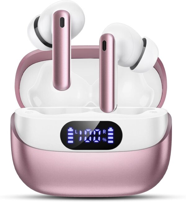 HiFi Stereo Call Noise Cancelling, IPX7 Waterproof Stereo In-Ear Headphones with LED Display - Image 36