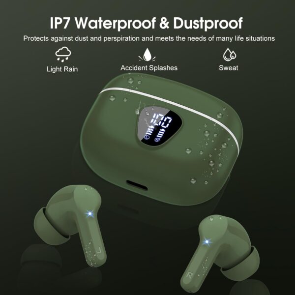 IP7 Waterproof Wireless Bluetooth Earphones with ENC Noise Cancelling Microphone - Image 55
