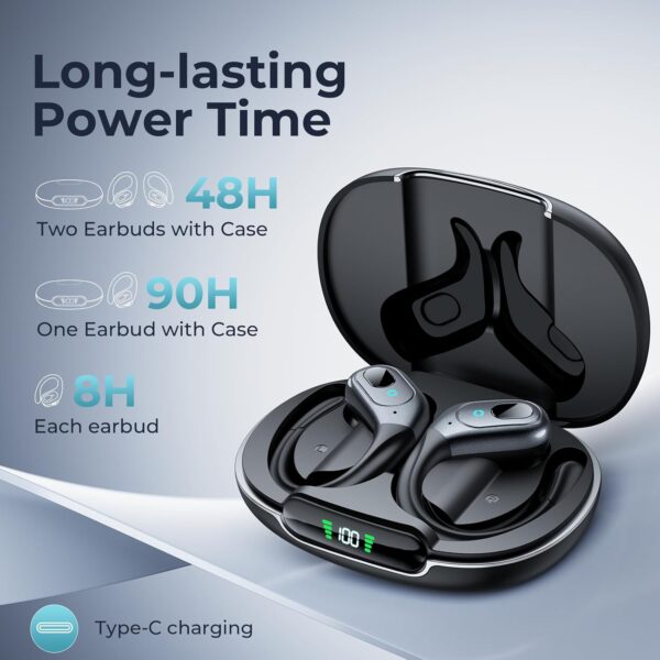 Bluetooth 5.3 Sweatproof Over-Ear Running Earphones with Ear Hooks - Image 3