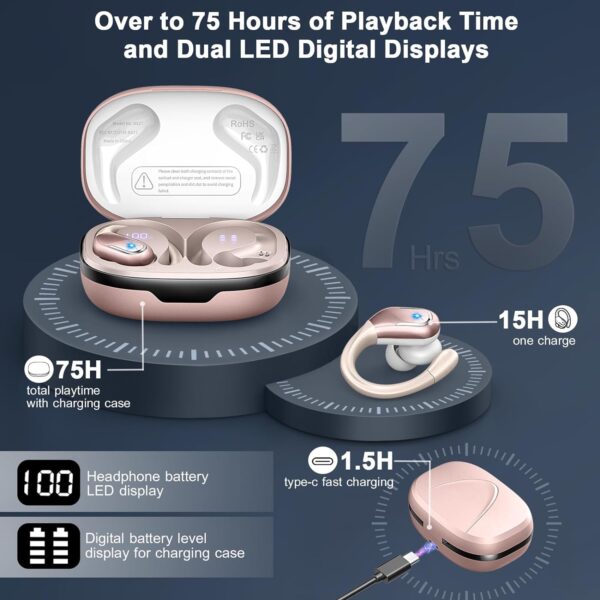 IP7 Waterproof with ENC Noise Cancelling Mic Bluetooth Earbuds - Image 31