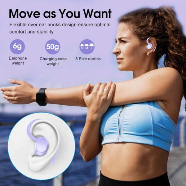 HiFi Stereo Bluetooth 5.3 In-ear Running Headphones with Earhook - Image 10