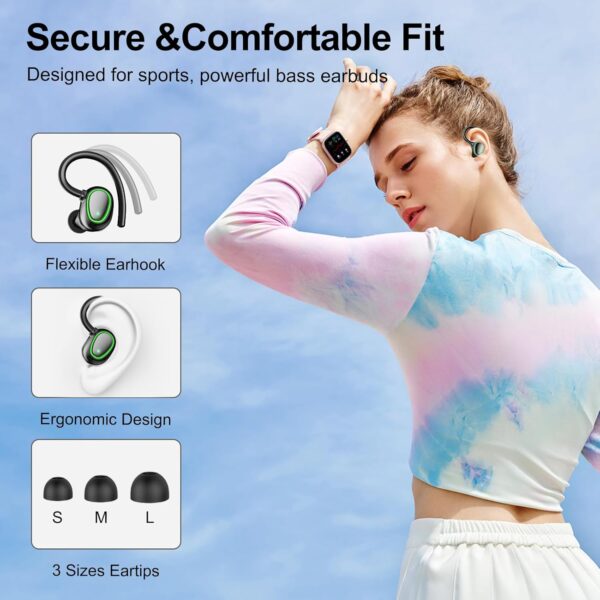 IPX6 Waterproof Stereo Bass Over-Ear Wireless Bluetooth Headphones - Image 4