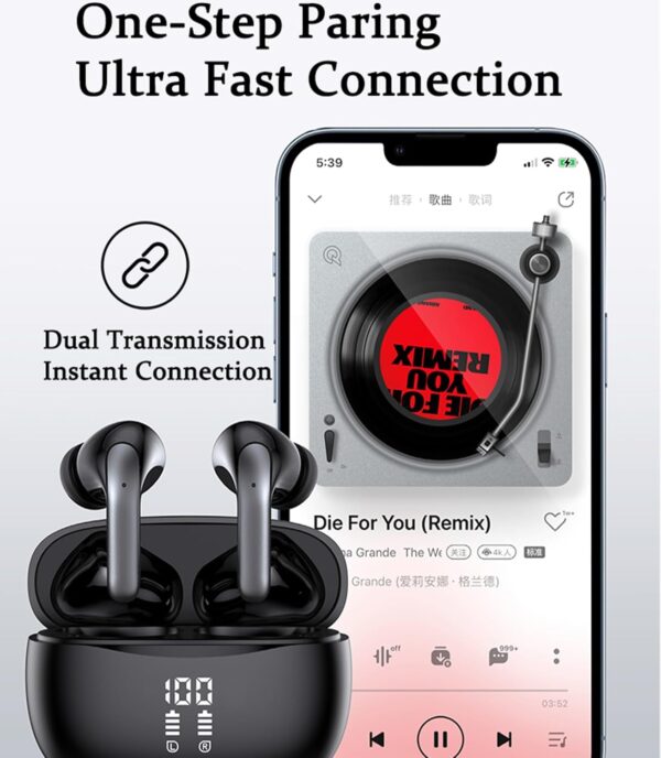 Bluetooth 5.3 Waterproof Wireless Earphones with LED Display Charging Case - Image 5