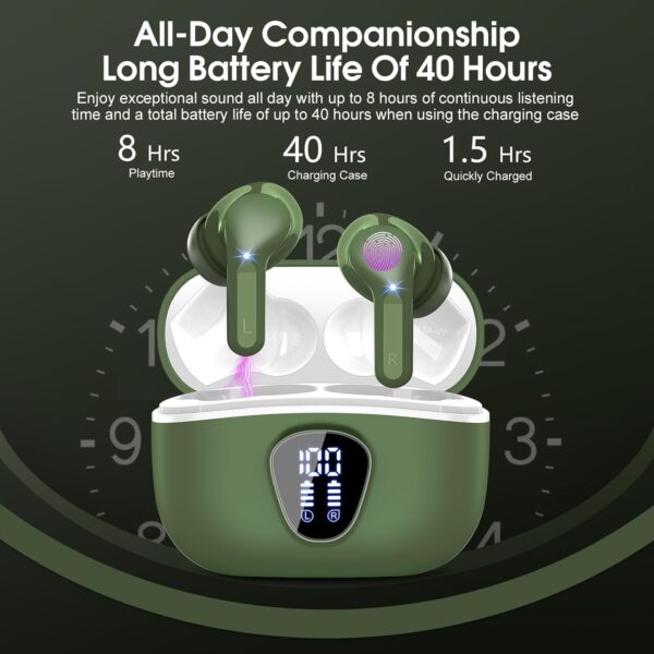 IP7 Waterproof Wireless Bluetooth Earphones with ENC Noise Cancelling Microphone - Image 53