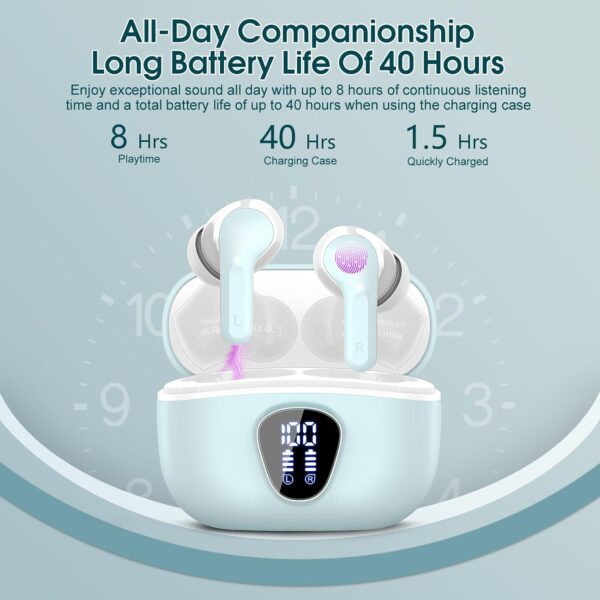 IP7 Waterproof Wireless Bluetooth Earphones with ENC Noise Cancelling Microphone - Image 4