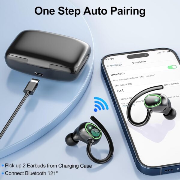 IPX6 Waterproof Stereo Bass Over-Ear Wireless Bluetooth Headphones - Image 6