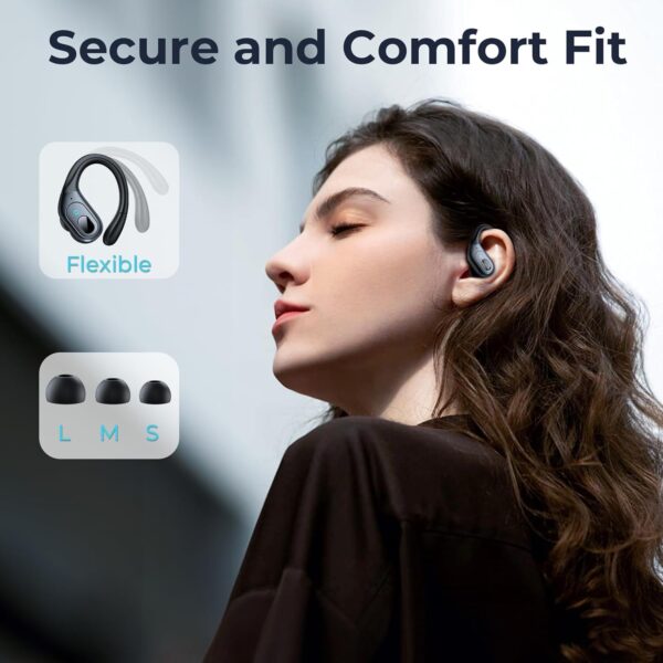 Bluetooth 5.3 Sweatproof Over-Ear Running Earphones with Ear Hooks - Image 4