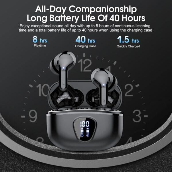 IP7 Waterproof Wireless Bluetooth Earphones with ENC Noise Cancelling Microphone - Image 46
