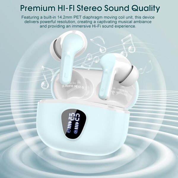 IP7 Waterproof Wireless Bluetooth Earphones with ENC Noise Cancelling Microphone - Image 5