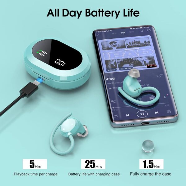 HiFi Stereo Bluetooth 5.3 In-ear Running Headphones with Earhook - Image 5