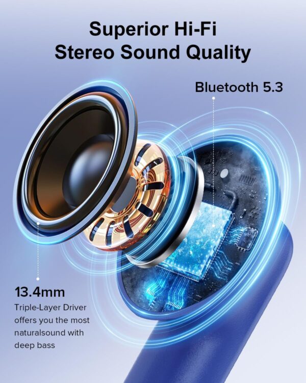 HiFi Stereo Call Noise Cancelling, IPX7 Waterproof Stereo In-Ear Headphones with LED Display - Image 26