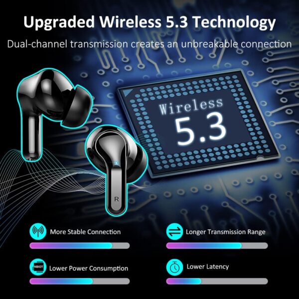 5.3 New 40H Bass Stereo Noise Cancelling Wireless Bluetooth Headphones - Image 33