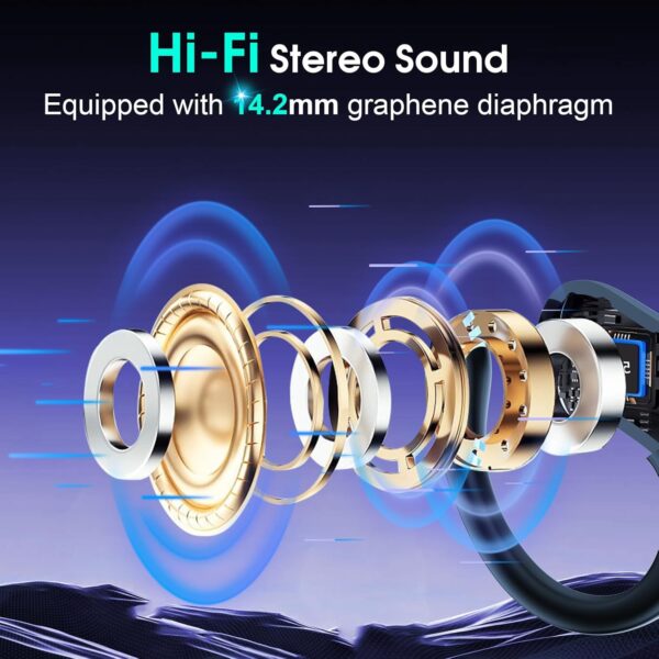 2025 Bluetooth Stereo Deep Bass, ENC Noise Cancelling Microphone, IPX7 Waterproof Earphones - Image 41