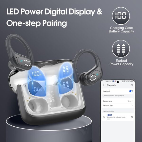 2025 Bluetooth Stereo Deep Bass, ENC Noise Cancelling Microphone, IPX7 Waterproof Earphones - Image 61