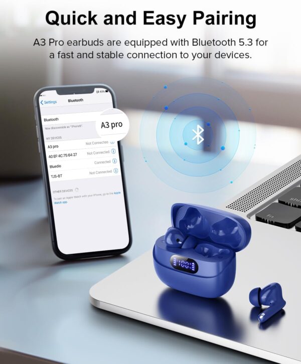 HiFi Stereo Call Noise Cancelling, IPX7 Waterproof Stereo In-Ear Headphones with LED Display - Image 25