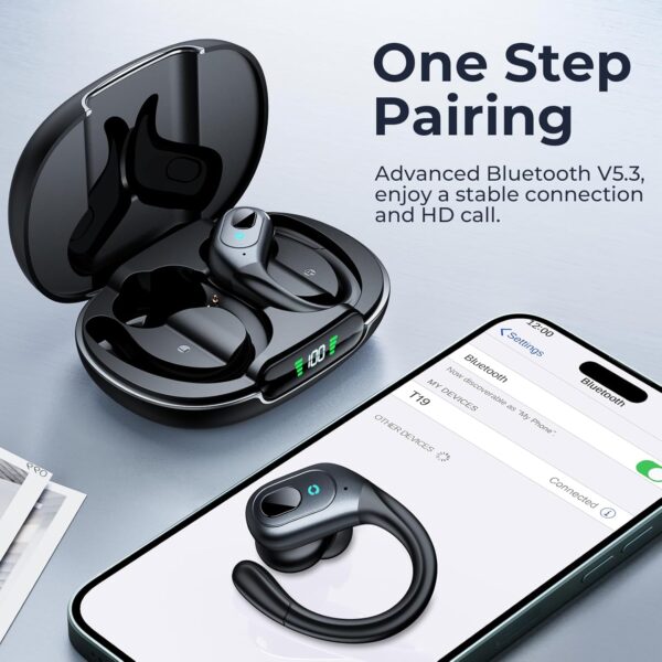 Bluetooth 5.3 Sweatproof Over-Ear Running Earphones with Ear Hooks - Image 5