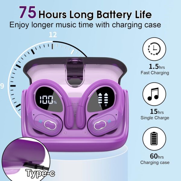 2025 Bluetooth Stereo Deep Bass, ENC Noise Cancelling Microphone, IPX7 Waterproof Earphones - Image 27