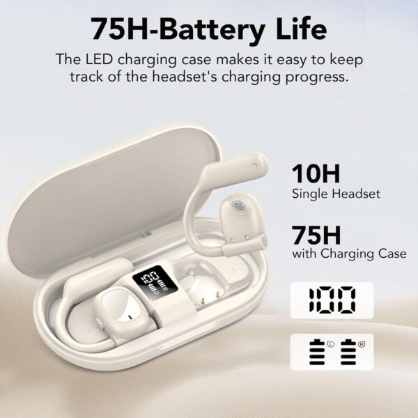IPX5 Waterproof Open-Back Bluetooth 5.3 Earphones Built-in 4 Microphones with Ear Hook - Image 6