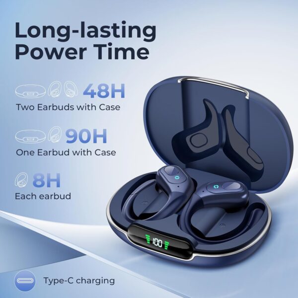 Bluetooth 5.3 Sweatproof Over-Ear Running Earphones with Ear Hooks - Image 9