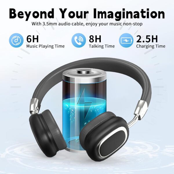 HiFi Stereo Foldable 5.3 Wireless Bluetooth Noise Cancelling Headphones - Image 25