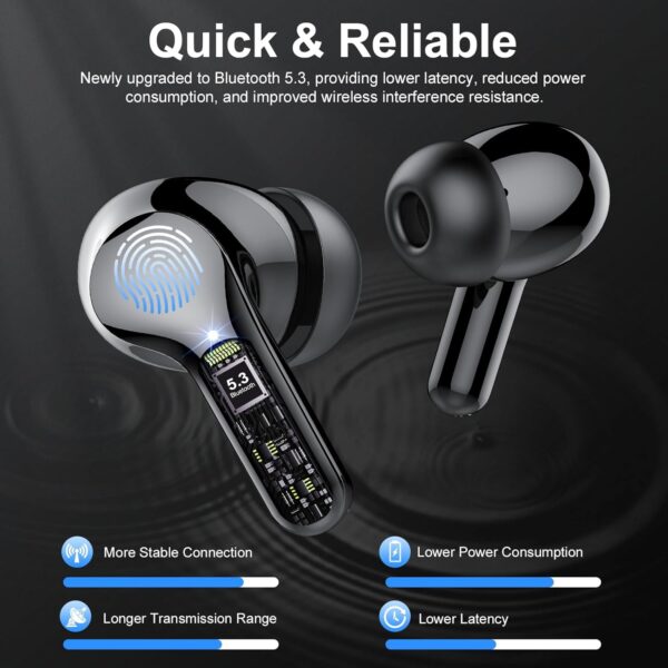 IP7 Waterproof Wireless Bluetooth Earphones with ENC Noise Cancelling Microphone - Image 43