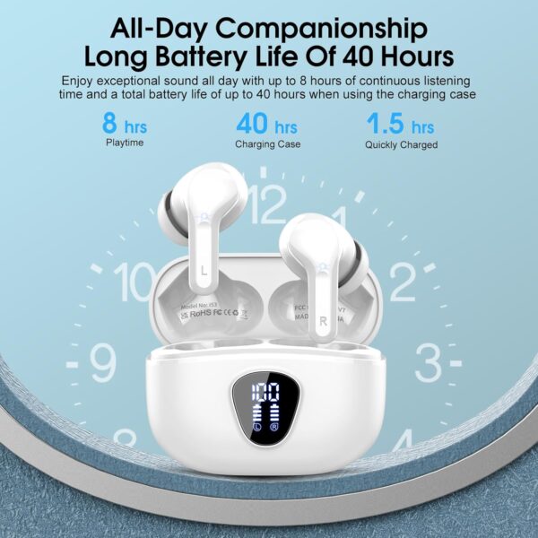 IP7 Waterproof Wireless Bluetooth Earphones with ENC Noise Cancelling Microphone - Image 17