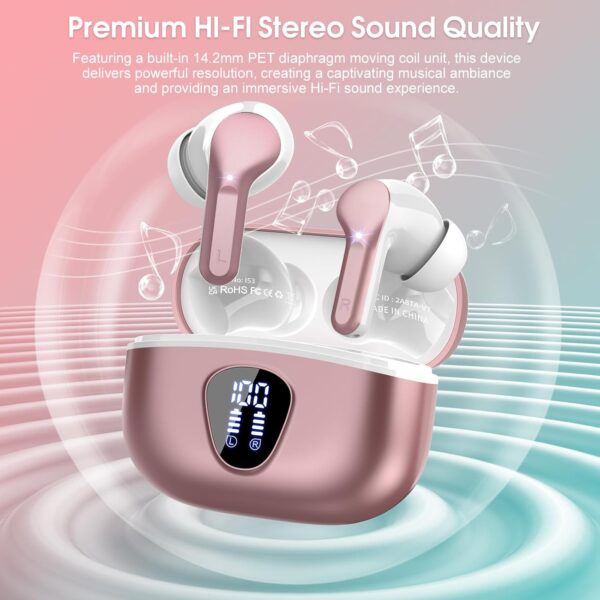IP7 Waterproof Wireless Bluetooth Earphones with ENC Noise Cancelling Microphone - Image 40
