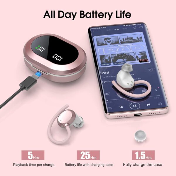 HiFi Stereo Bluetooth 5.3 In-ear Running Headphones with Earhook - Image 18