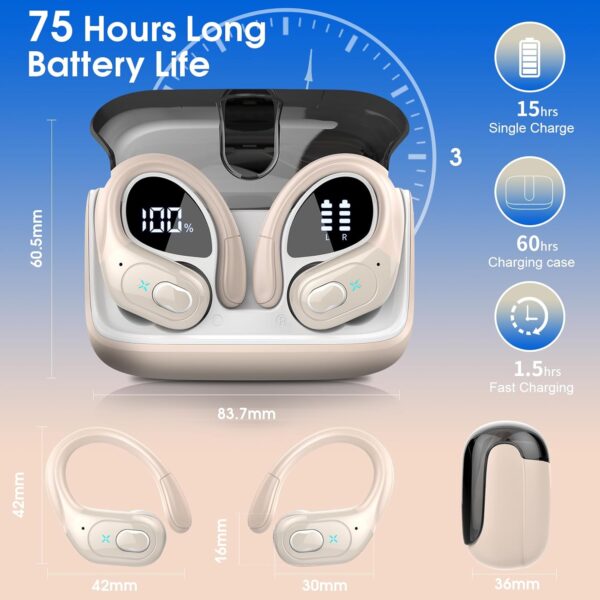 2025 Bluetooth Stereo Deep Bass, ENC Noise Cancelling Microphone, IPX7 Waterproof Earphones - Image 51